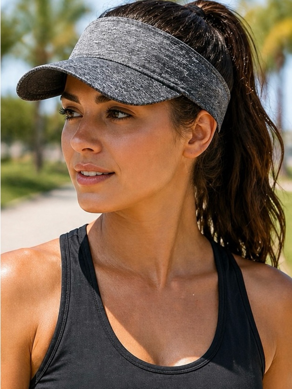 Heather Gray Athletic Sun Visor